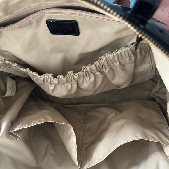 Kate Spade Mai Tai Drinks Tote Bag Weekender Black Vinyl Vacation Island Baby - Picture 7 of 12